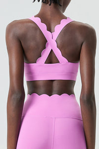Women Wave Liquid Seamless High Stretch Midweight Yoga Set - Removable Cup Bra & Contoured Tights