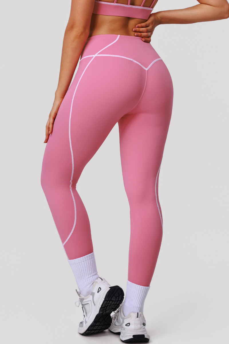 Women's Athletic Sculpting Color-Blocked Stripes Leggings