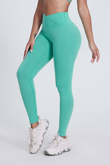 Women'S Bright Crossover High-Waisted Hip Lift Dance Stretch Cropped Pants