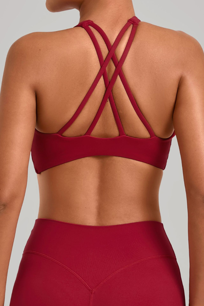Women's Athletic Cross Back Solid Bra