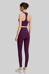 Women's Yoga Sets:Halter V-Neck Racerback Bra And Leggings
