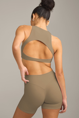 Women's Yoga Sets: Cutout Back Top and High Waist Shorts