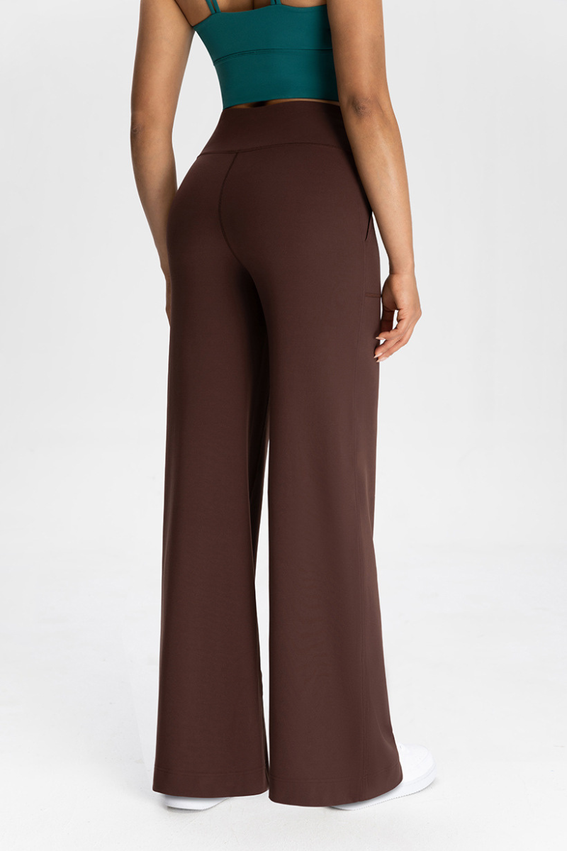 Slouchy drawstring athletic straight-leg pants