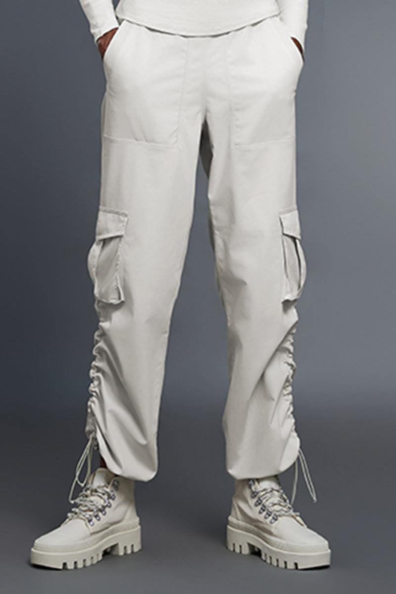 Women Fleece-Lined Cargo Jogger Adjustable-Cuff Utility Workout Pants