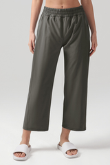 Women's Sports Solid Side Pocket Wide-Leg Pants