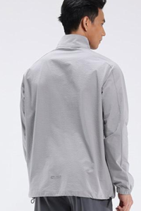 Men's Color Block Half Zip Mock Neck Outdoor Pullover Jacket