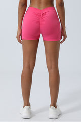 Women V-Cross Waist Butt Lifting Yoga Shorts