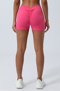 Women V-Cross Waist Butt Lifting Yoga Shorts