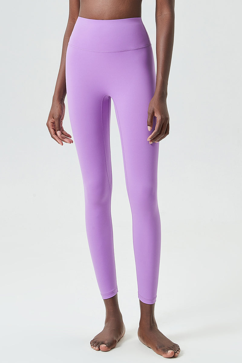 Solid high-waisted sports leggings