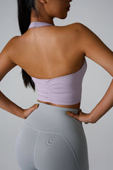 Women'S Halterneck Gathered Sugar Yoga Sports Vest