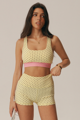 Women's Vintage Polka Dot Bra and High Waist Shorts Yoga Set
