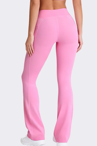Women's Side Pockets V-Waisted Sports Flared Pants