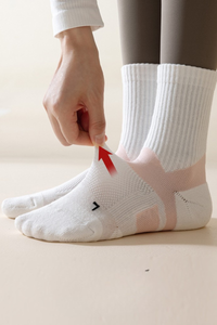 Women's Professional Color Block Sports Yoga Crew Socks