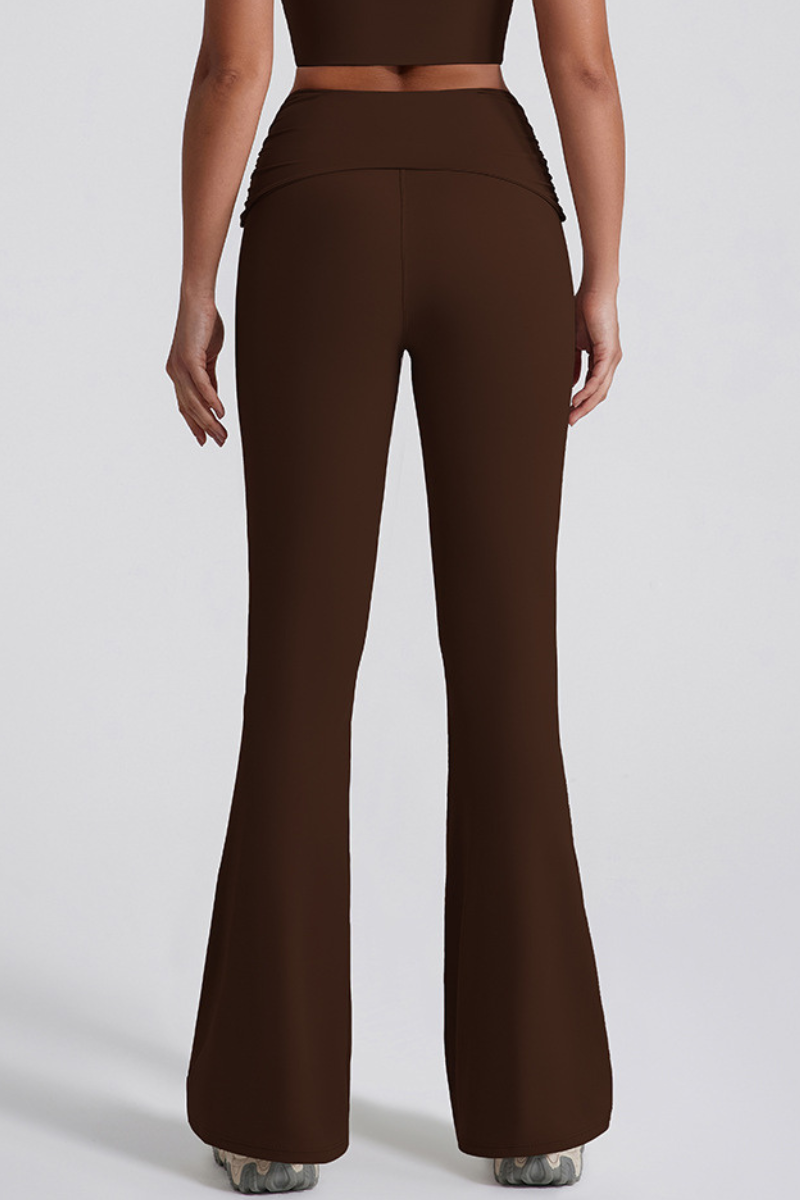 Women's Athletic Twist Front High-Stretch Yoga Flared Pants