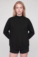 Women's Fall Fleece Relaxed Mock Neck Sweatshirt