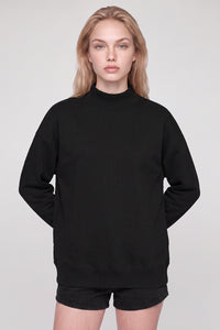 Women's Fall Fleece Relaxed Mock Neck Sweatshirt