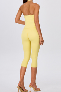 Women's Yoga Sets:Halter Twist Cami Tank Top & Capri Leggings