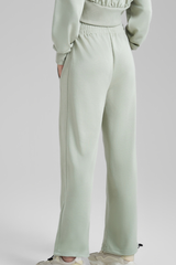 Women's Fall Elastic Waistband Drawstring Hem  Straight Leg Pants