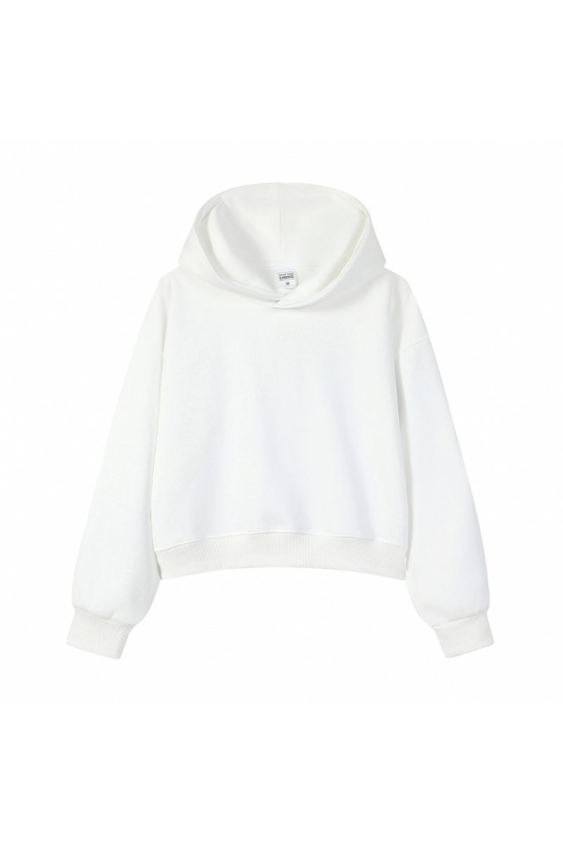 Women's Fall Cropped Relaxed Solid Sports Hoodie