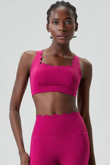 Women Wave-Edge Double-Strap High-Impact Quick-Dry Sports Bra