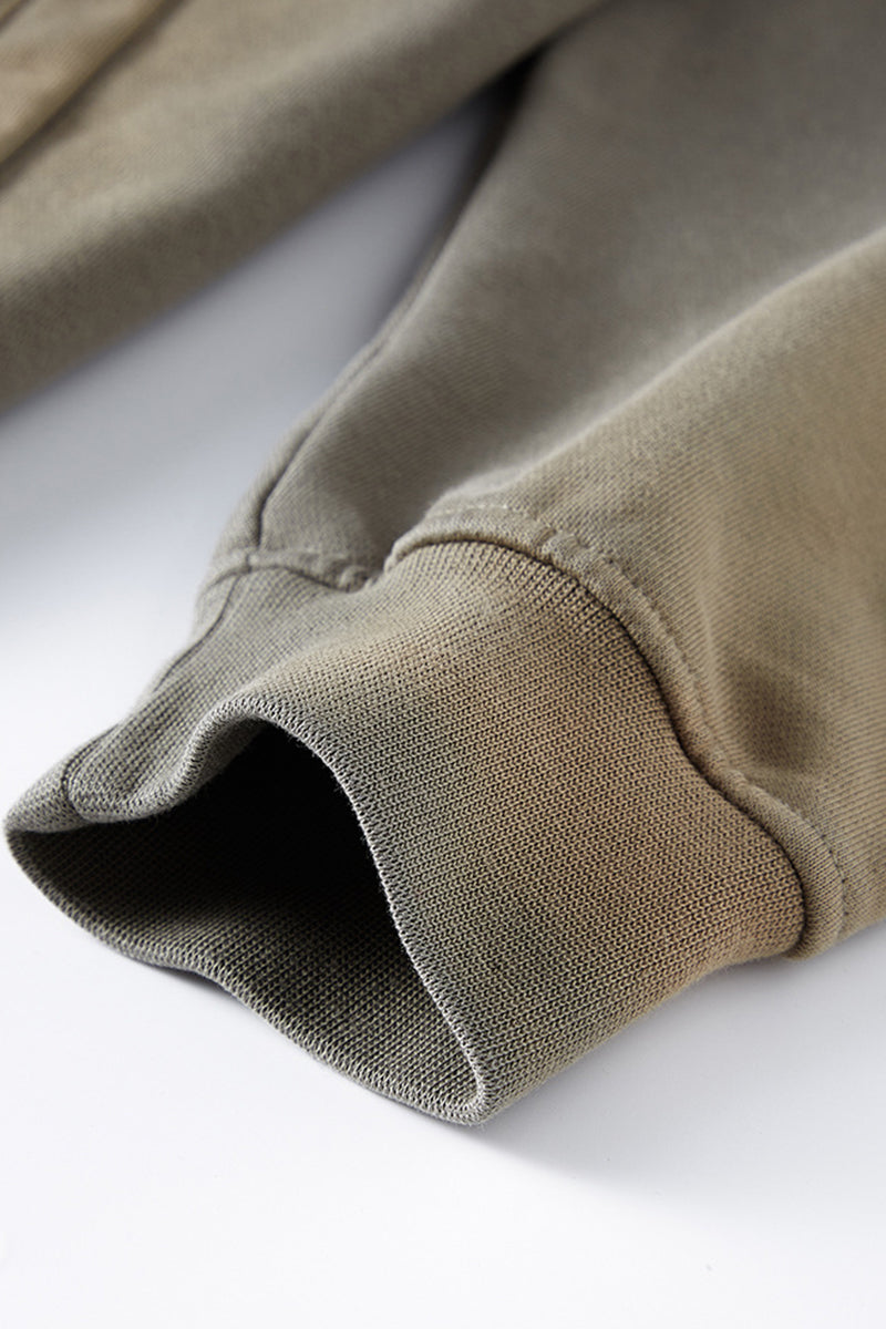 Washed raglan sleeve hooded sweatshirt