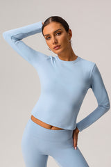 Women Light Fleece Sports Casual Long-Sleeved T-Shirt