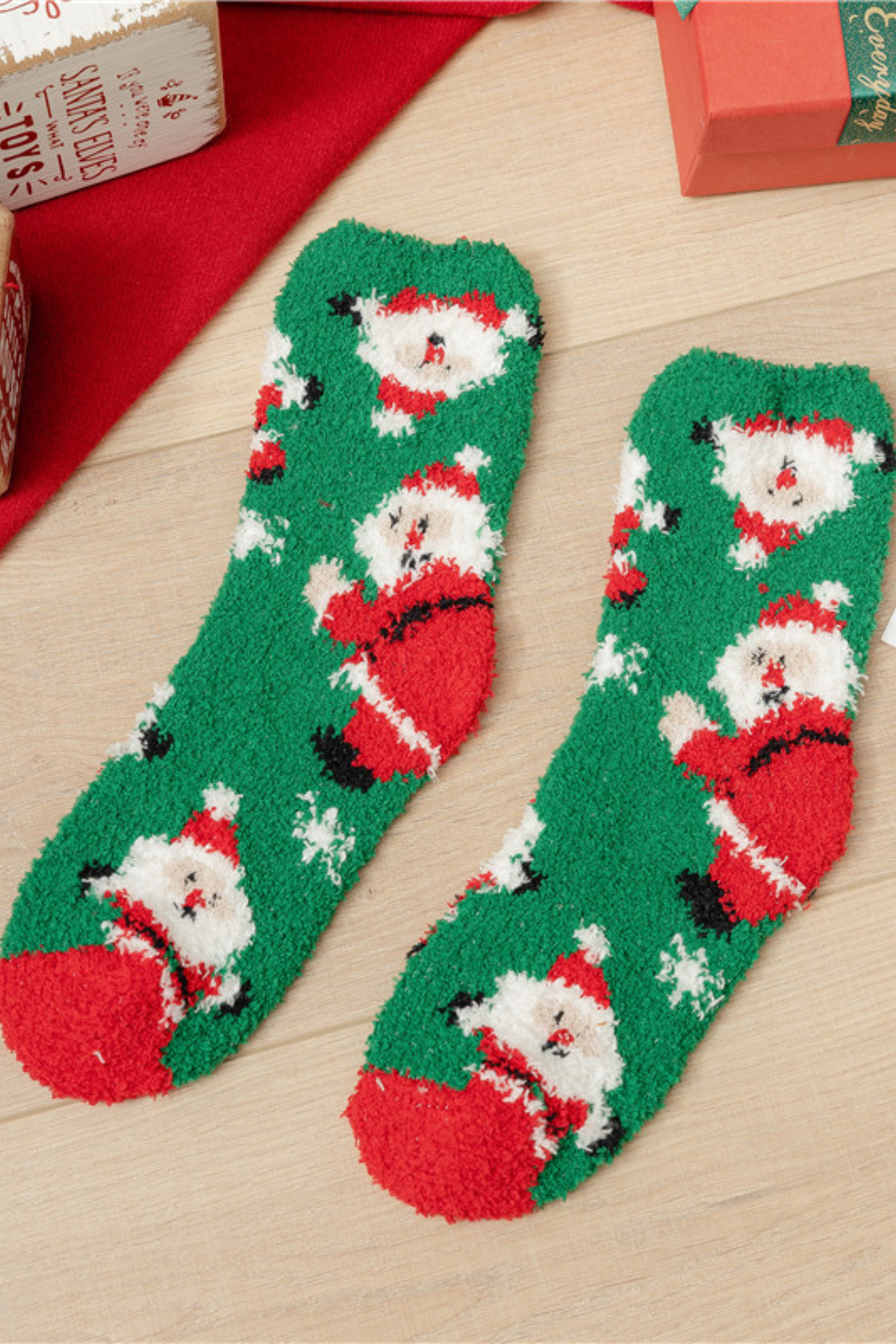 Women's Multicolor Christmas Gift Coral Fleece Socks