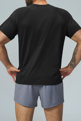 Men's Raglan Sleeve Quick Dry Sports Short Sleeve T-Shirt