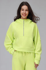 Women Cropped Fleece Hooded Hoodie