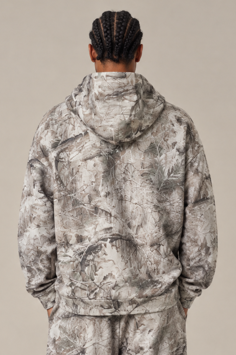 Men's Loungewear Camo Print Loose Drop Shoulder Hoodie