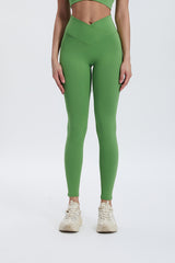 Women'S Bright Crossover High-Waisted Hip Lift Dance Stretch Cropped Pants