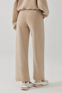Women's Fall/Winter Fleece Warm Drawstring Raw Hem Pants