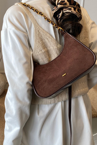 Women's Retro Thick Chain Strap Minimalist Shoulder Bag