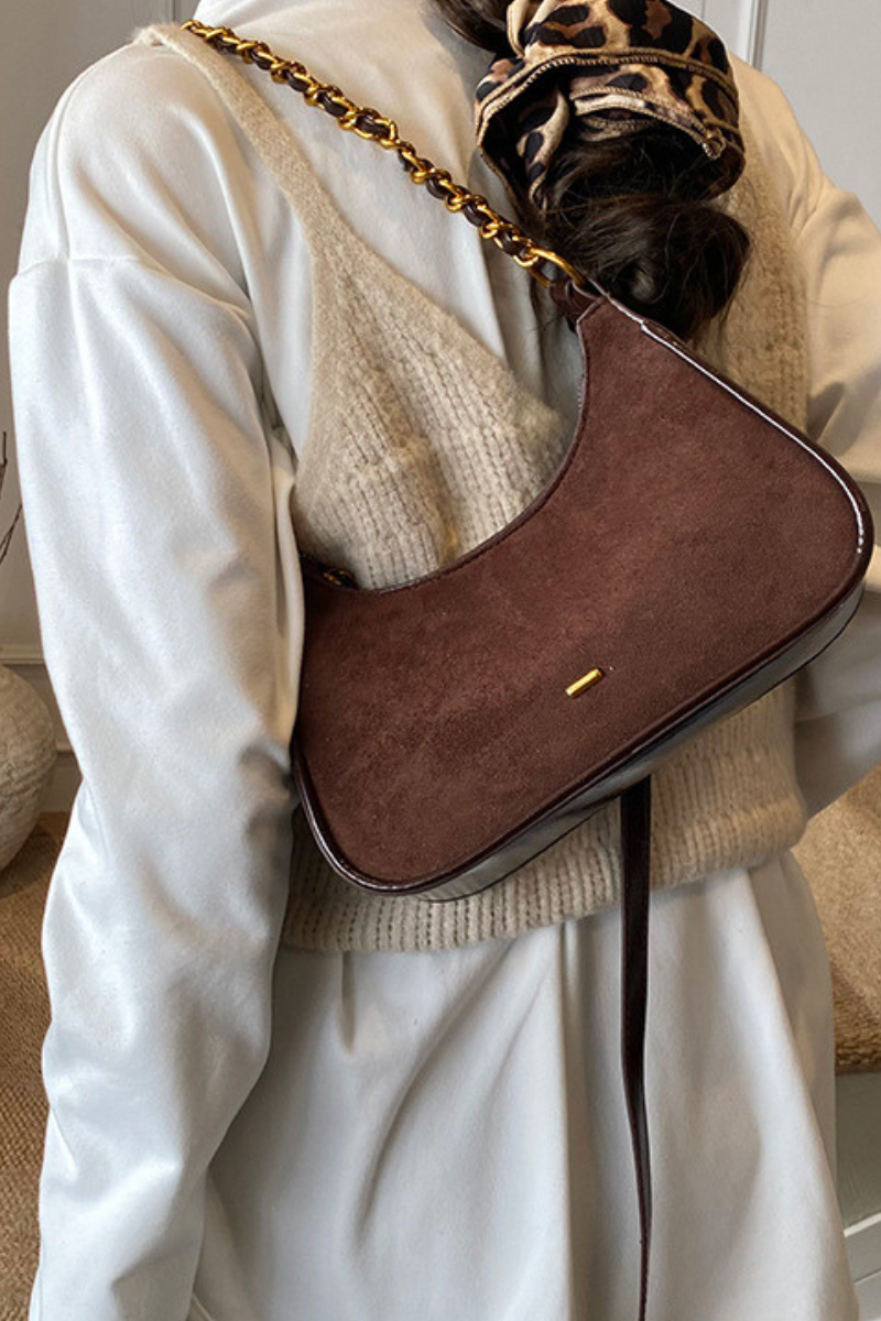 Women's Retro Thick Chain Strap Minimalist Shoulder Bag