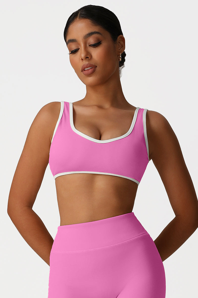 Women Color-Block Supportive High-Impact Naked-Feel Sports Bra