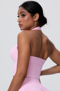 Women's Seamless Halter Backless Sports Tank Top