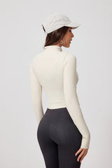 Women'S Zippered Stand-Up Collar Warm Yoga Sports Long Sleeve Jacket