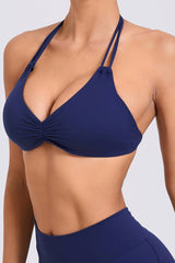 Women Double Adjustable Clasp Hanging Neck Beauty Back Fastening Quick Drying Sports Fitness Yoga Bra