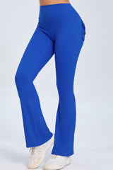 Women Button High Waist Wide Leg Peach Lift Hip Micro Pants Fitness Sports Quick Dry Yoga Pants