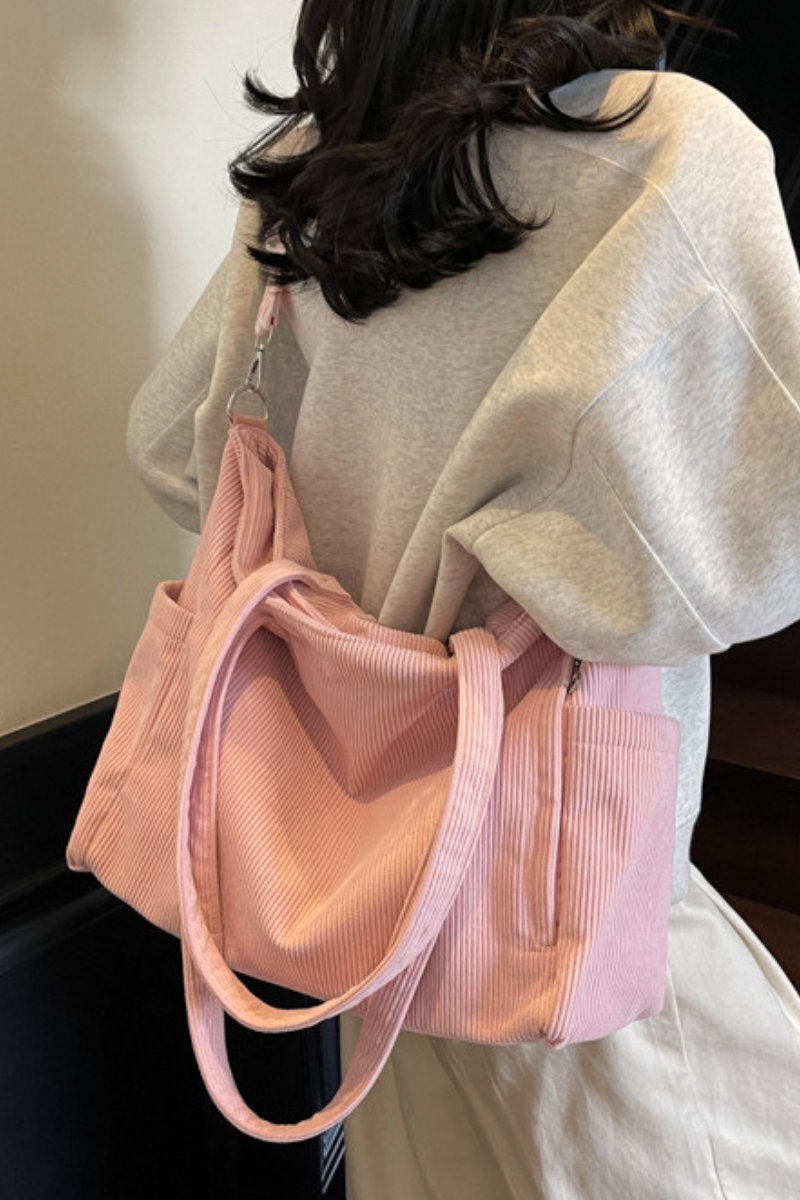 Women's Fall Corduroy Mother-Child Tote Bag Set