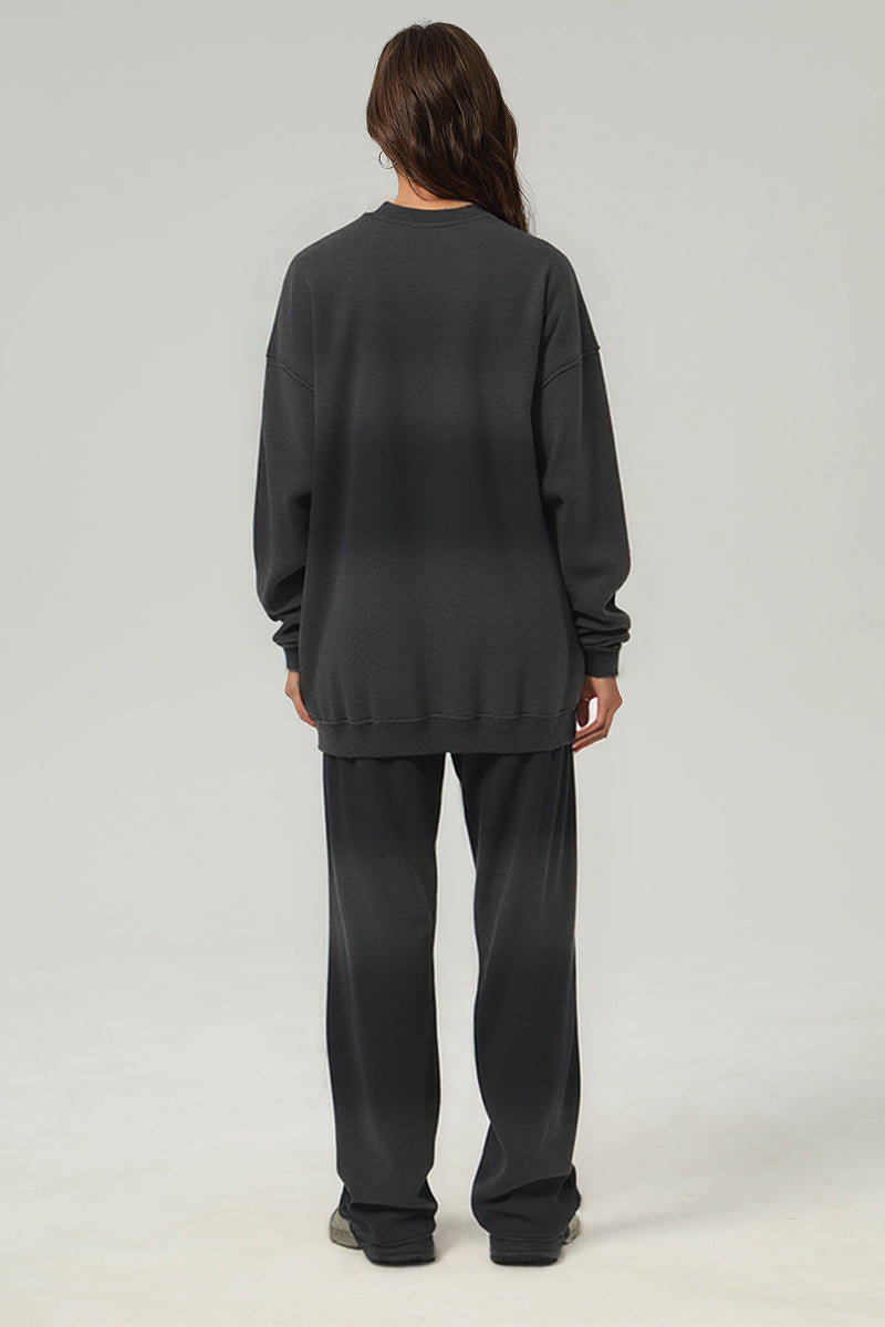 Unisex spray-dyed crew neck tracksuit