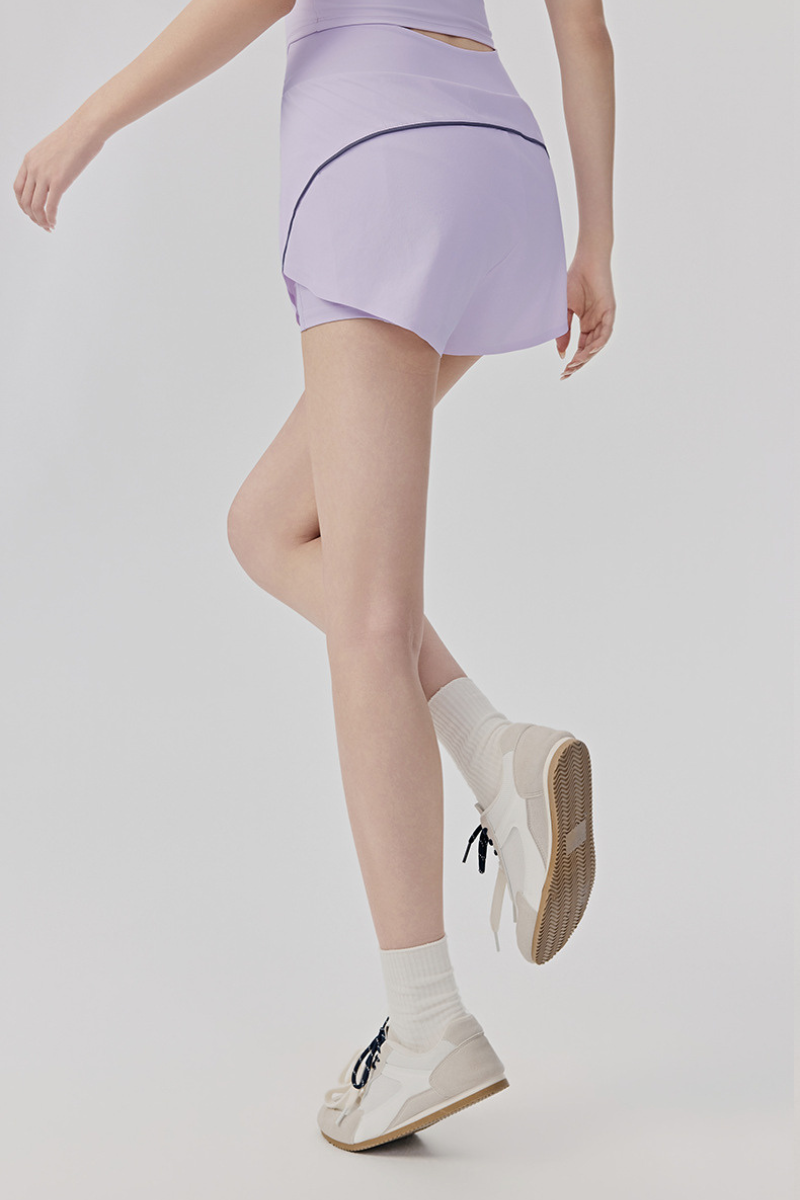 Women's Summer Faux Two-Piece Built-in Liner Athletic Shorts