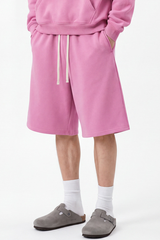 Men's Fleece Lined Drawstring Loose Casual Five Inch Shorts