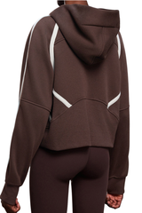 Women's Fall Fleece Varsity Half-Zip Hoodie With Thumb Holes