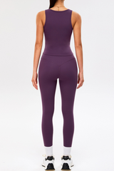 Women's Sport Sets:Wide Shoulder Straps Tank Top & Leggings