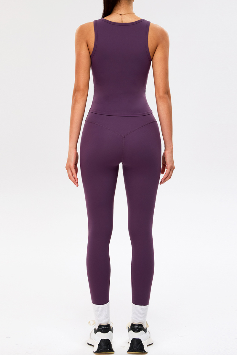 Women's Sport Sets:Wide Shoulder Straps Tank Top & Leggings
