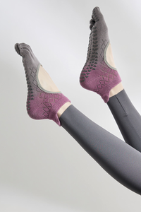 Women's Ombre Mesh Yoga Grip Five-Toe Socks