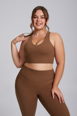 Plus Women's Butter-Soft Sports Bra & Pocket Yoga Leggings Two-Piece Set