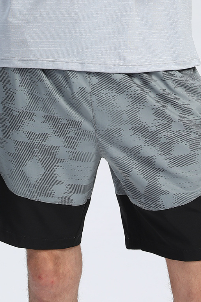 Men's Breathable Drawstring Running Shorts with Side Reflective Stripes