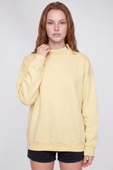 Women's Fall Fleece Mock Neck Sweatshirt with Side Neck Slit